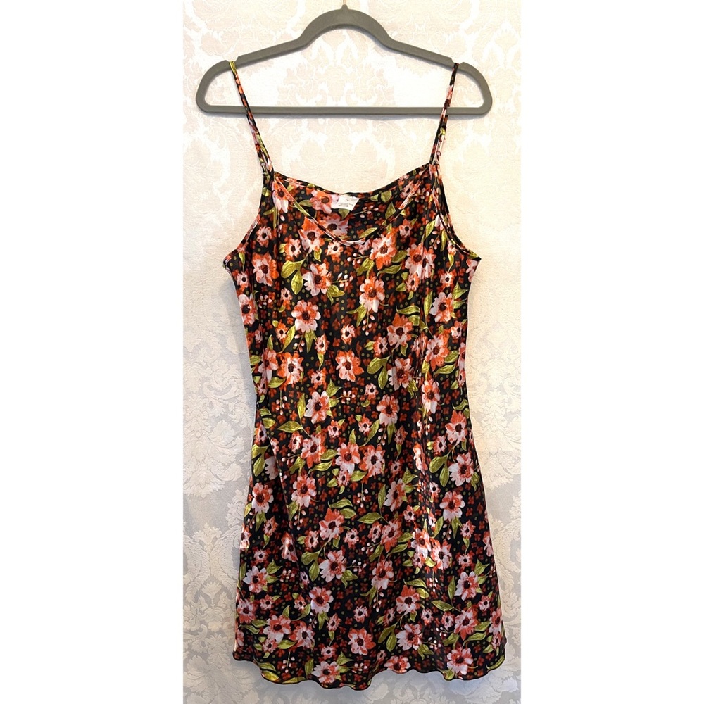 Vintage Dark Floral Slip Dress